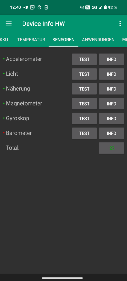 Nothing Phone 3a Test sensors